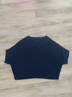Ann Taylor Navy Oversized Blue Open Knit Short Sleeve Short Size XL